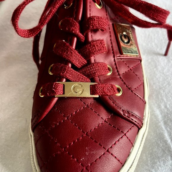 “G” Los Angeles – Guess Burgundy ‘Quilted’ Sneakers w/ Matching Laces  Size 7M - Picture 7 of 12